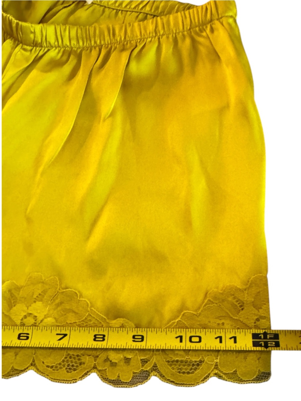 Gold Hawk Silk Lace Trim Lingerie Inspired Shorts Yellow - Size Small - NWOT - Picture 6 of 9